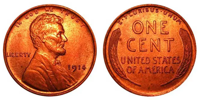 1914 Wheat Penny (No Mint Mark)